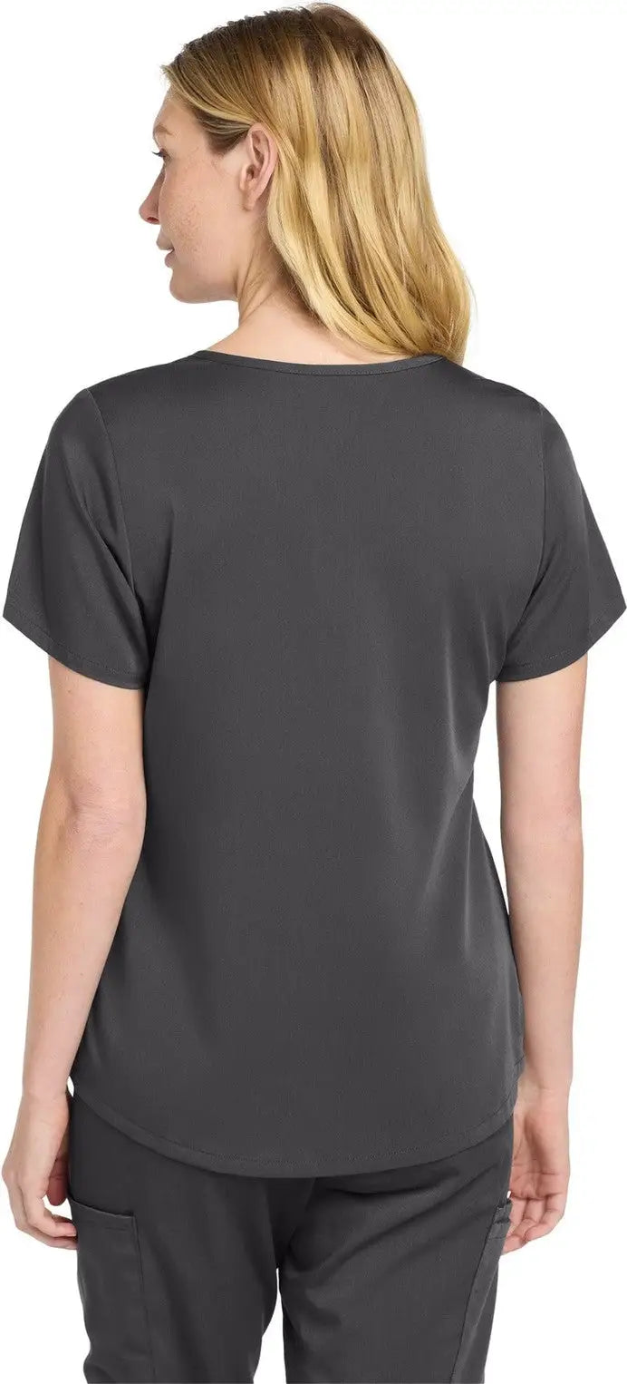 Wink Ww4268 Women’s Premiere Flex Mock Wrap Top - Pewter