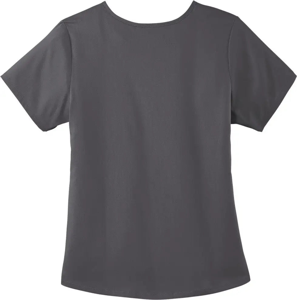 Wink Ww4268 Women’s Premiere Flex Mock Wrap Top - Pewter
