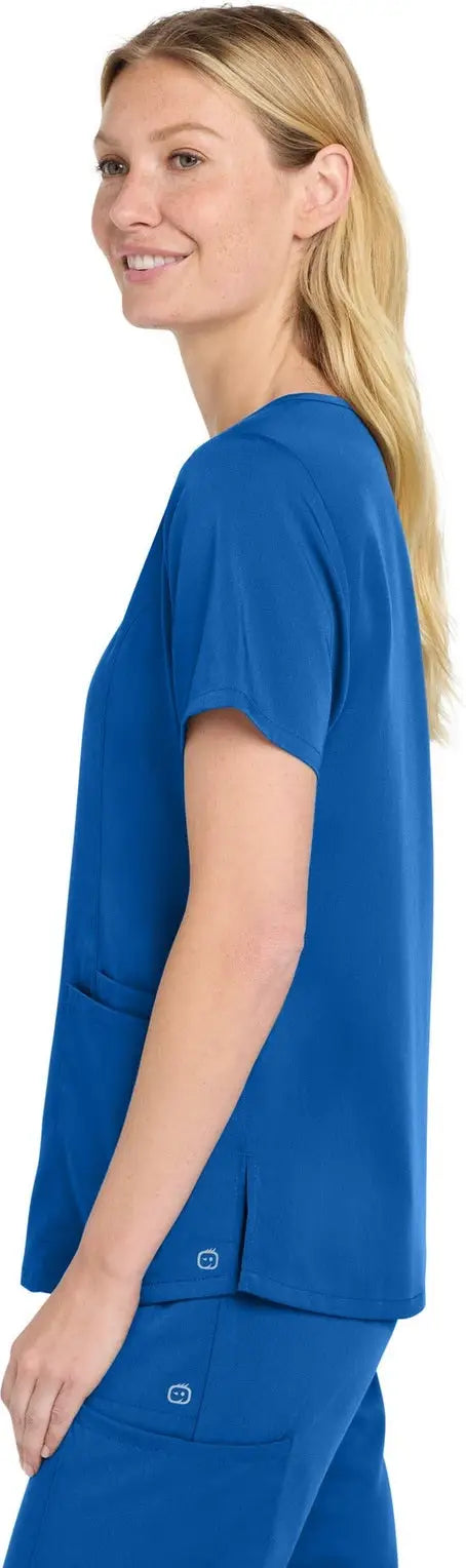 Wink Ww4268 Women’s Premiere Flex Mock Wrap Top - Royal