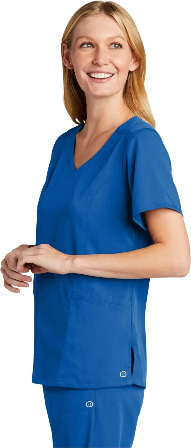 Wink Ww4268 Women’s Premiere Flex Mock Wrap Top - Royal