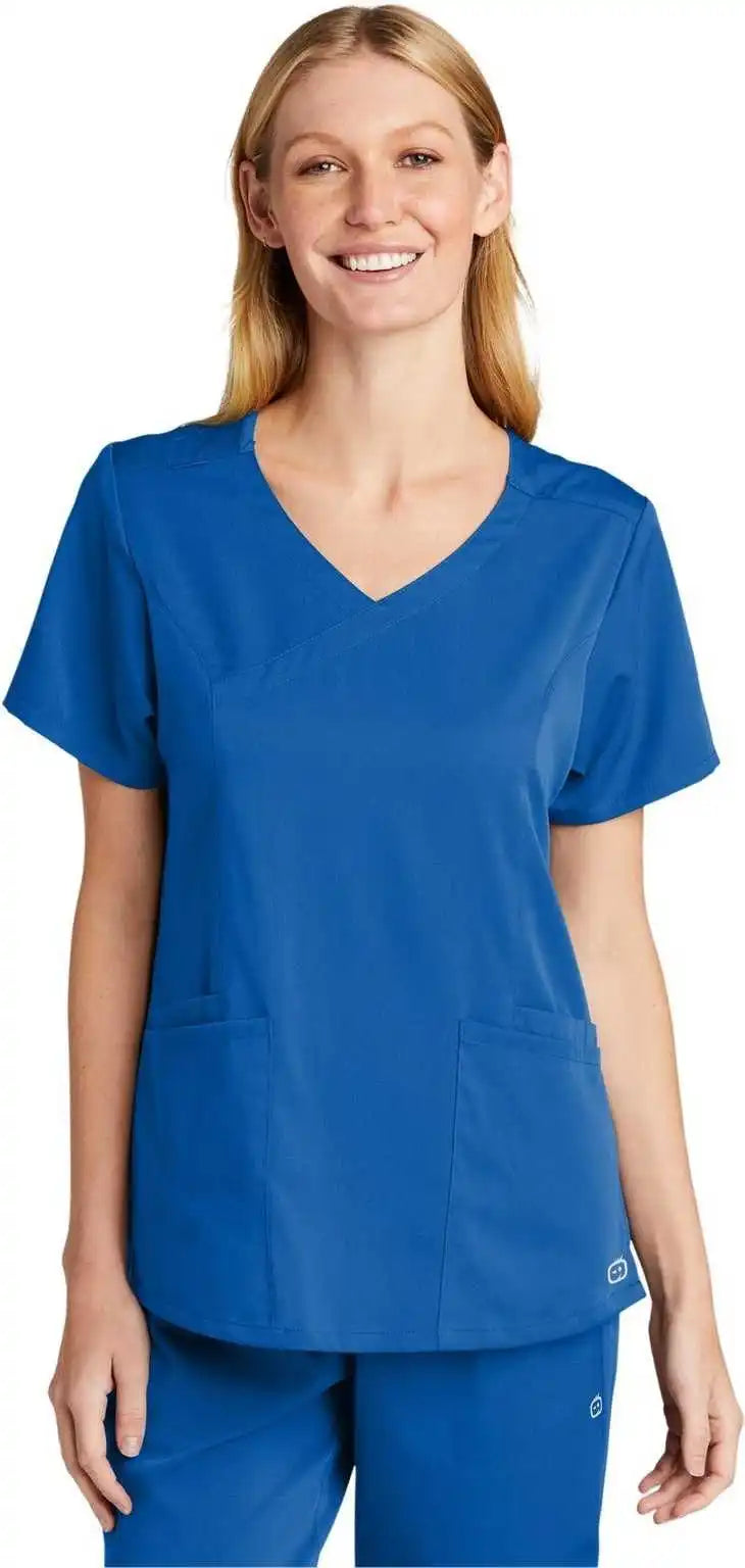 Wink Ww4268 Women’s Premiere Flex Mock Wrap Top - Royal