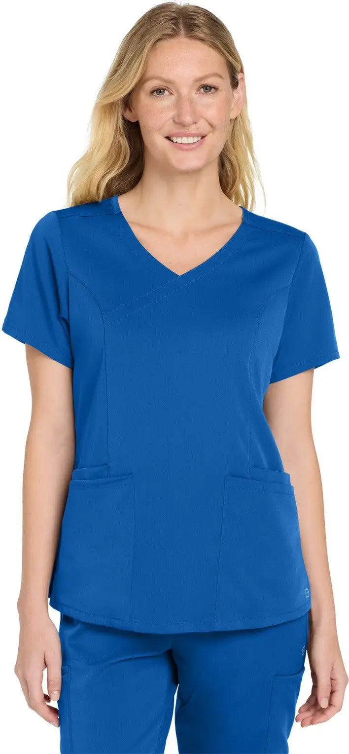 Wink Ww4268 Women’s Premiere Flex Mock Wrap Top - Royal - Ladies Xxs