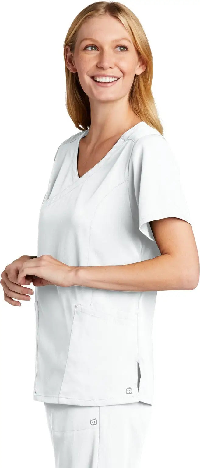 Wink Ww4268 Women’s Premiere Flex Mock Wrap Top - White