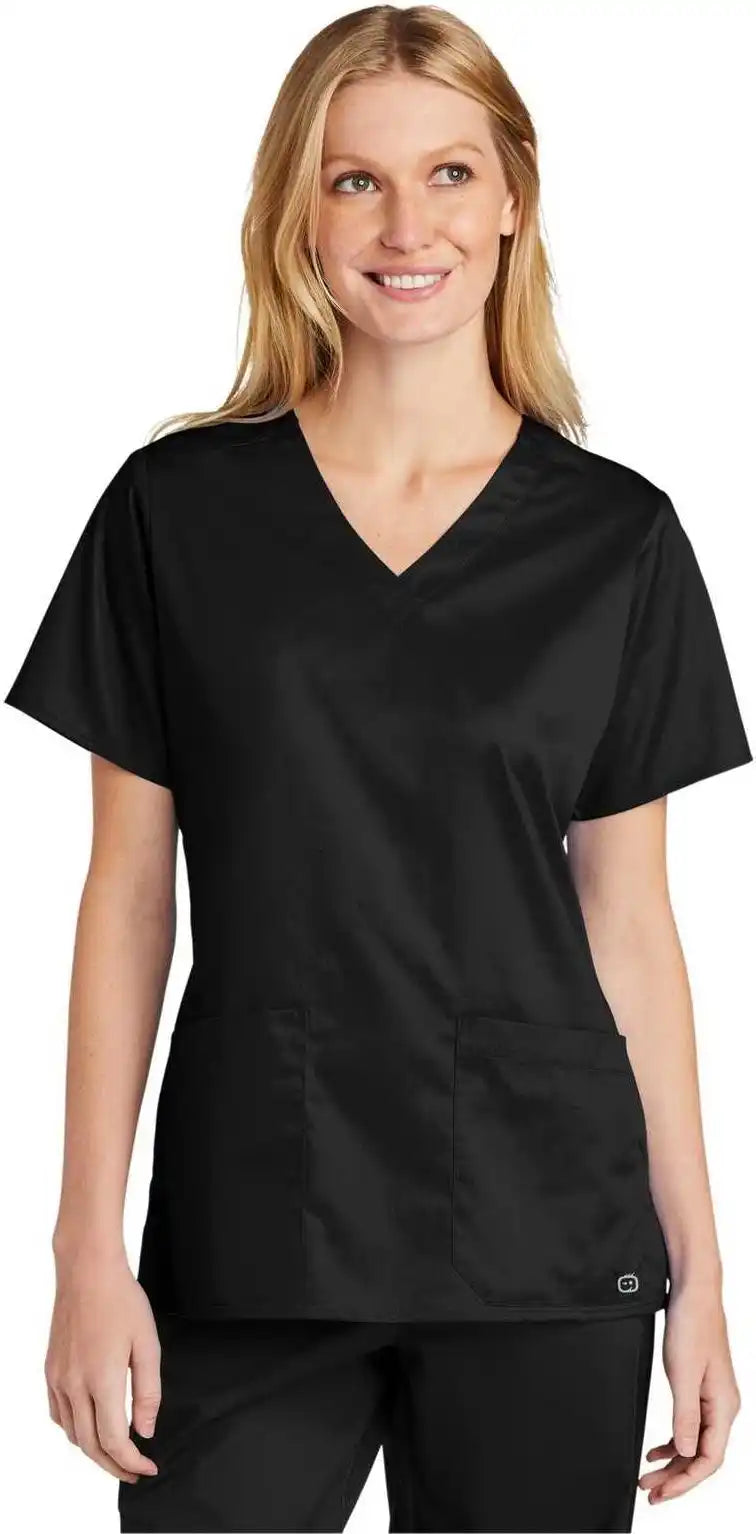 Wink Ww4560 Women’s Workflex v Neck Top Black