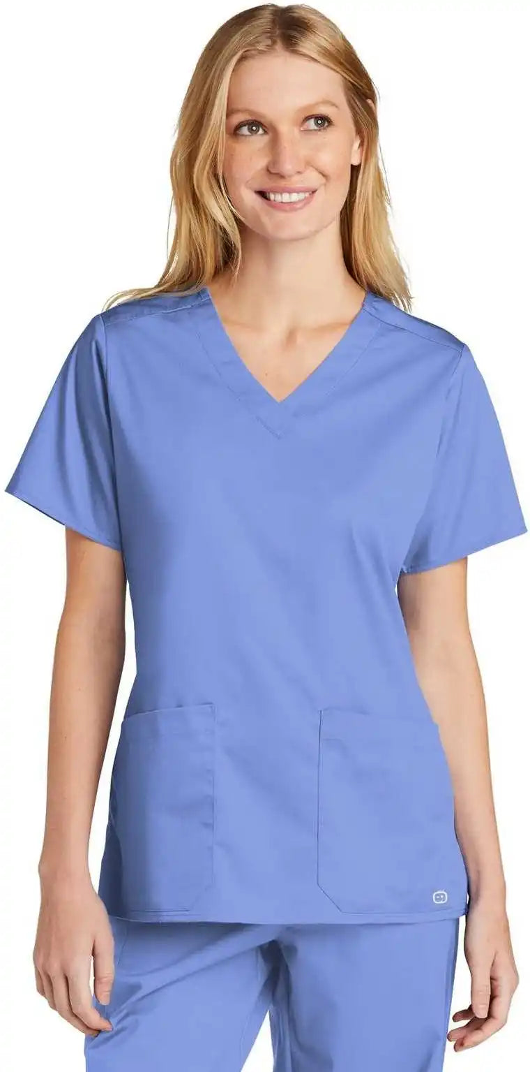 Wink Ww4560 Women’s Workflex v Neck Top Ceil Blue