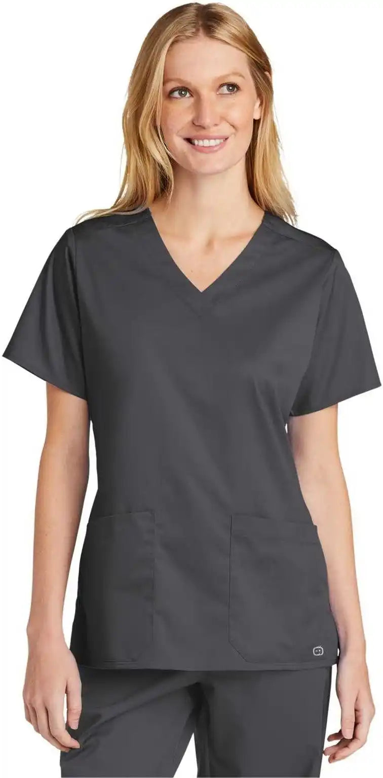Wink Ww4560 Women’s Workflex v Neck Top Pewter