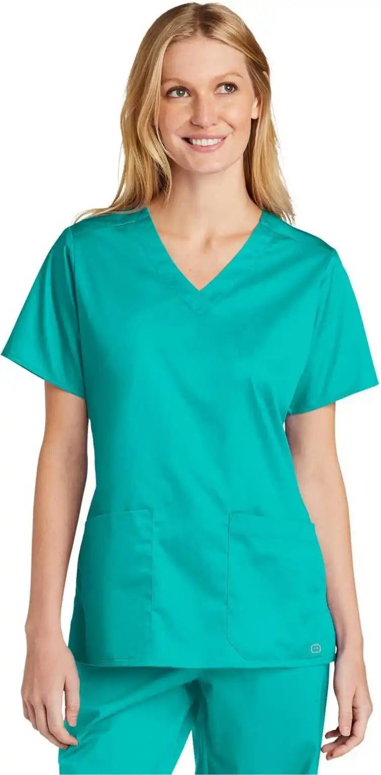 Wink Ww4560 Women’s Workflex v Neck Top Teal Blue