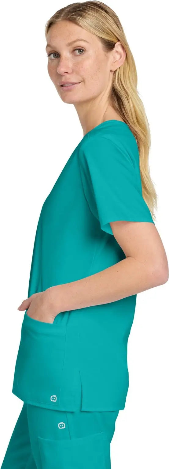 Wink Ww4560 Women’s Workflex V-neck Top - Teal Blue