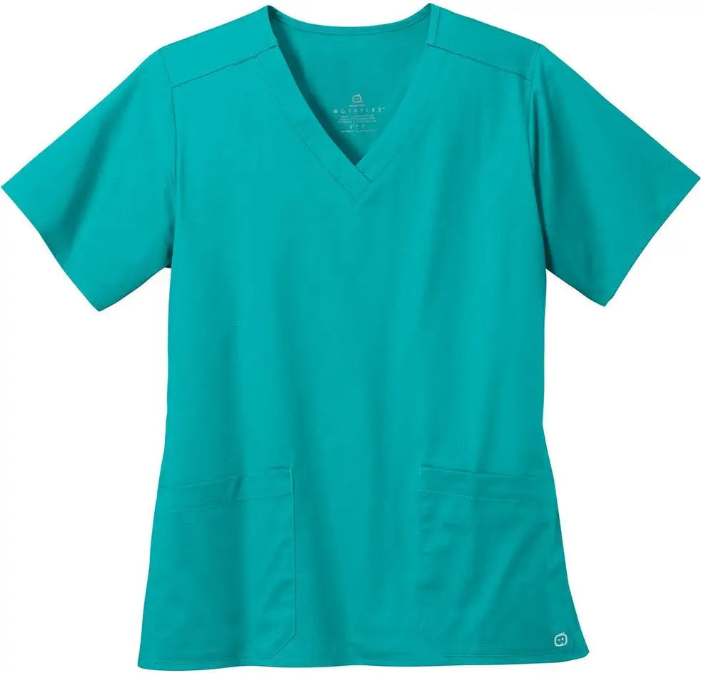 Wink Ww4560 Women’s Workflex V-neck Top - Teal Blue