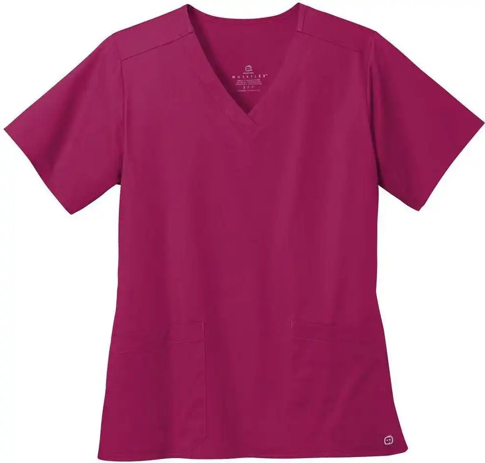 Wink Ww4560 Women’s Workflex V-neck Top - Wine