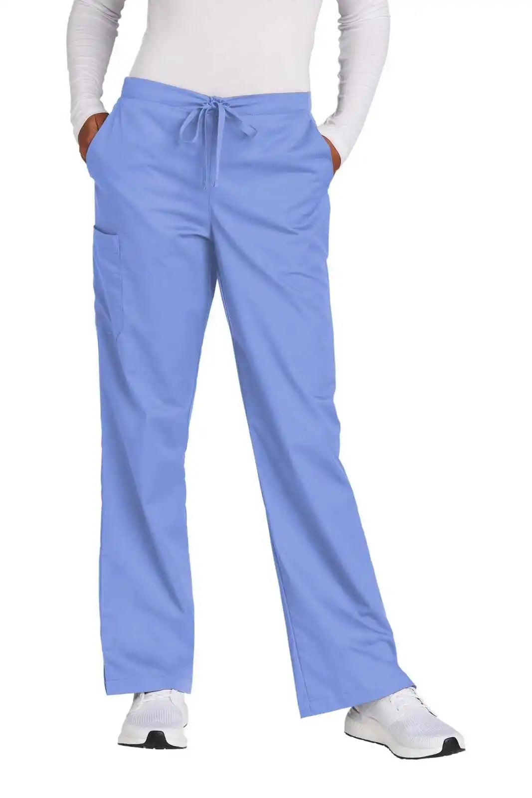 Wink Ww4750p Women’s Petite Workflex Flare Leg Cargo Pant - Ceil Blue