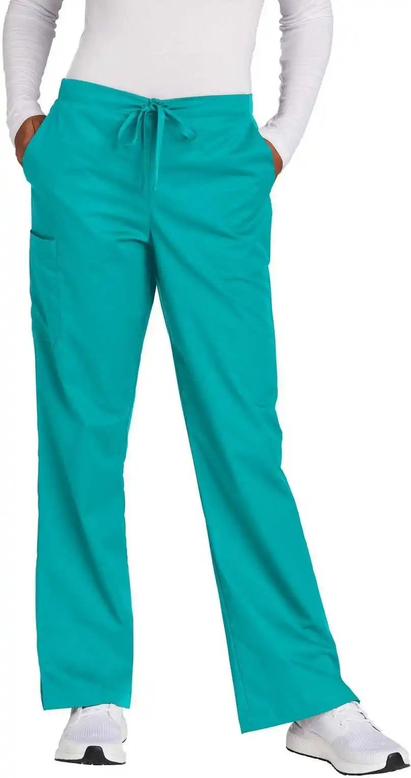 Wink Ww4750p Women’s Petite Workflex Flare Leg Cargo Pant Teal Blue