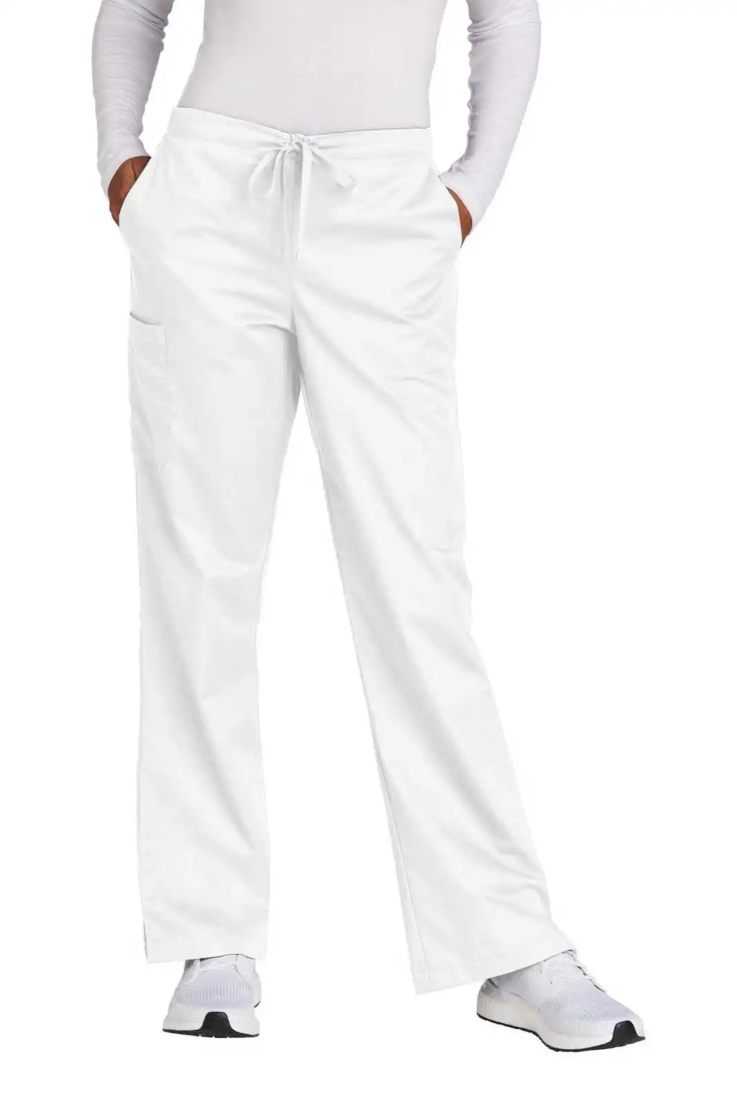 Wink Ww4750p Women’s Petite Workflex Flare Leg Cargo Pant - White