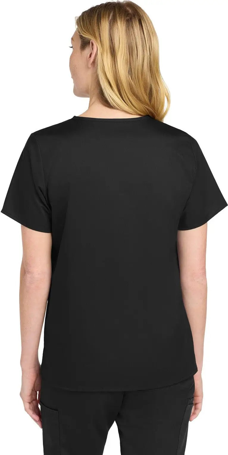 Wink Ww4760 Women’s Workflex Mock Wrap Top - Black