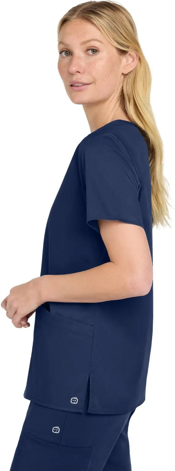 Wink Ww4760 Women’s Workflex Mock Wrap Top - Navy
