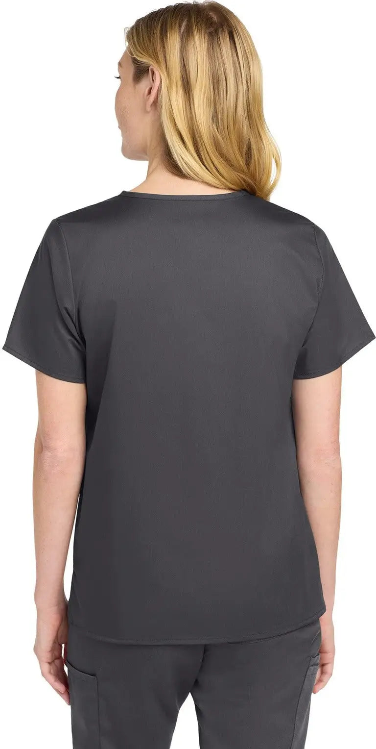 Wink Ww4760 Women’s Workflex Mock Wrap Top - Pewter