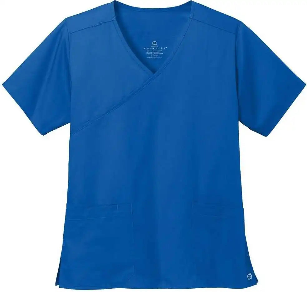 Wink Ww4760 Women’s Workflex Mock Wrap Top Pewter