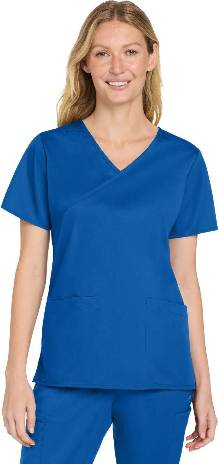 Wink Ww4760 Women’s Workflex Mock Wrap Top - Royal