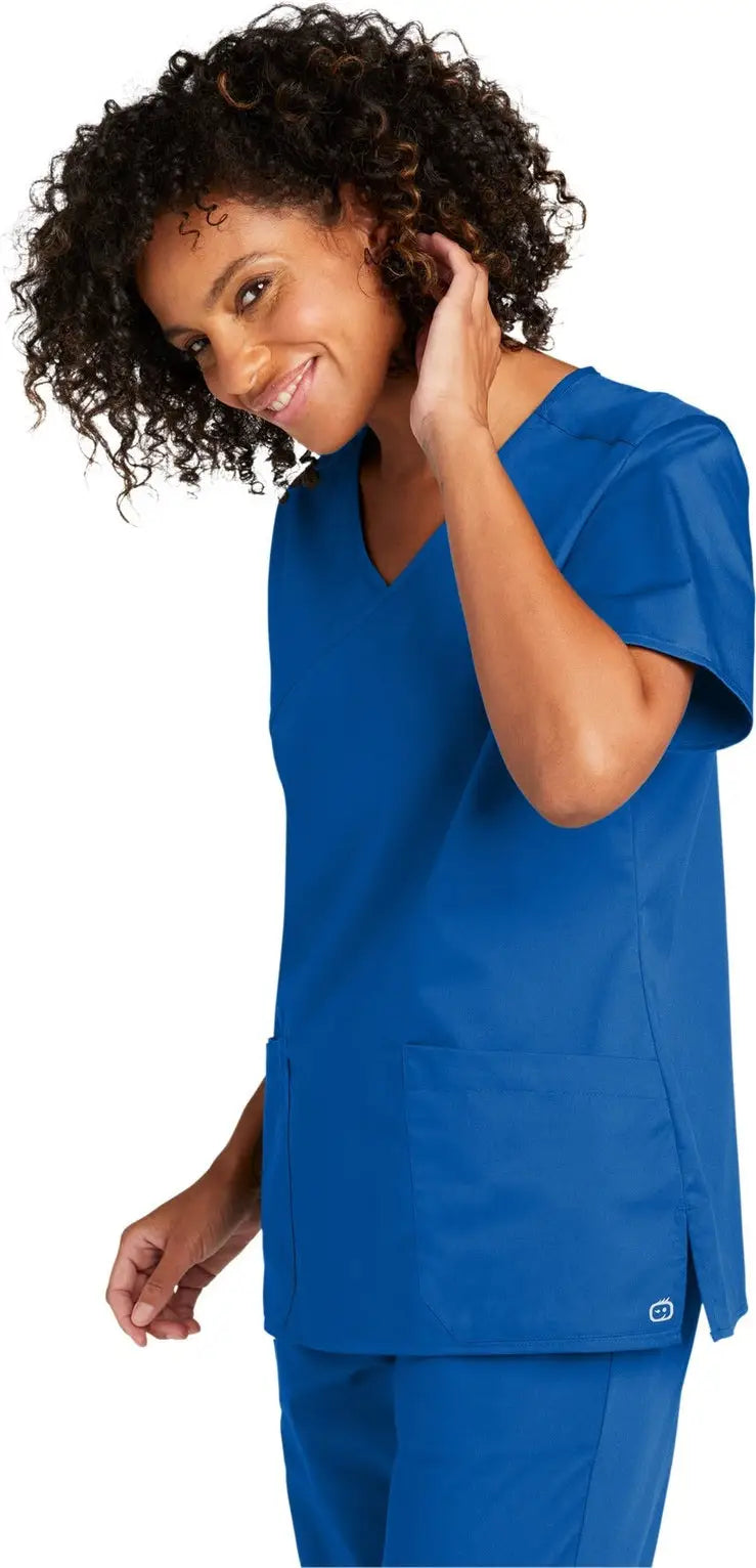 Wink Ww4760 Women’s Workflex Mock Wrap Top - Royal