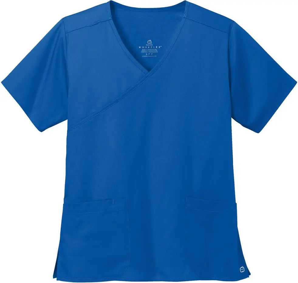 Wink Ww4760 Women’s Workflex Mock Wrap Top - Royal