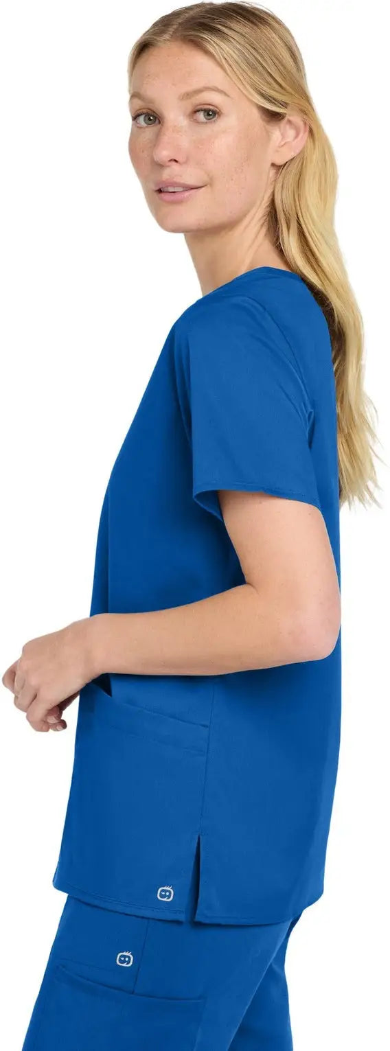 Wink Ww4760 Women’s Workflex Mock Wrap Top - Royal