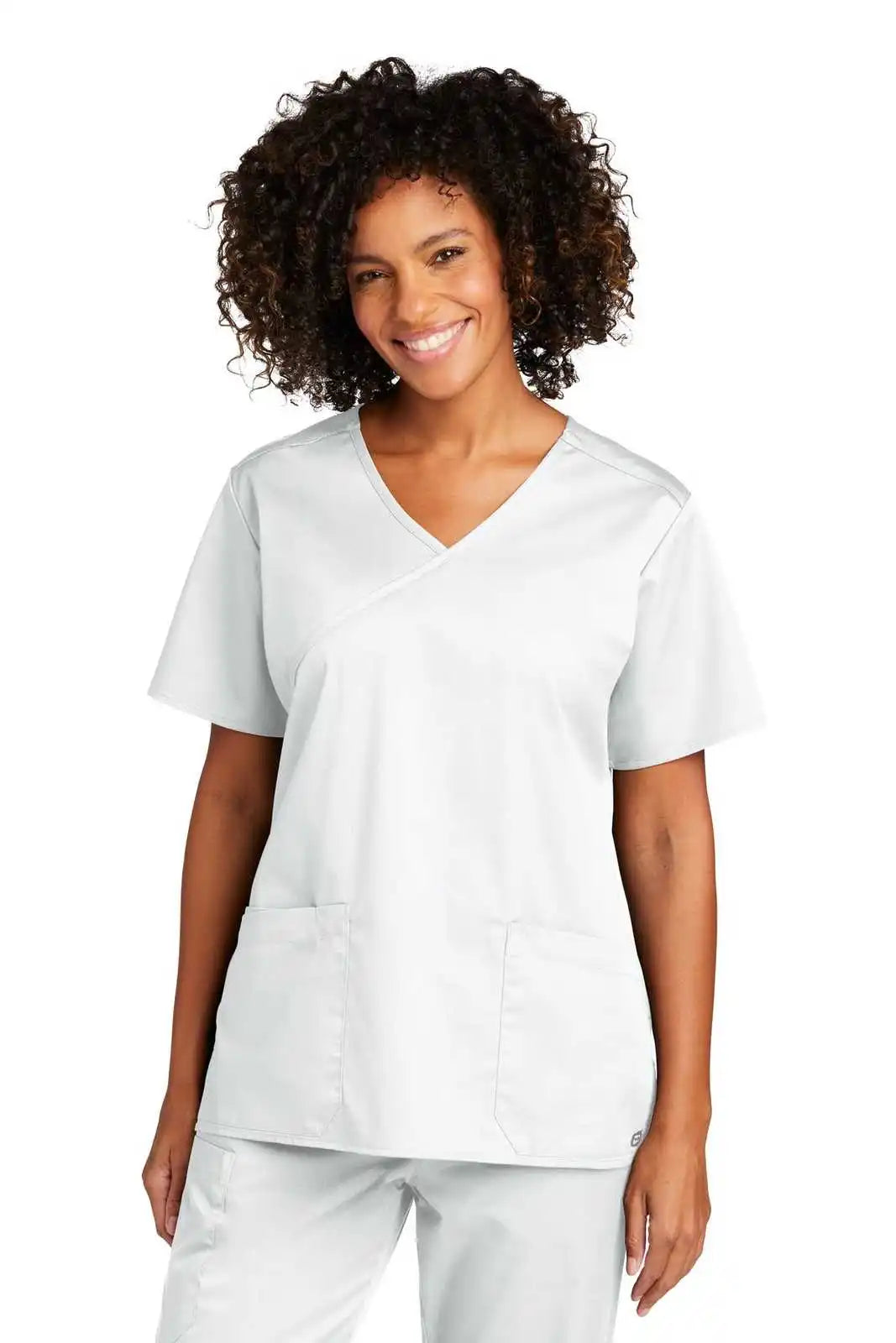 Wink Ww4760 Women’s Workflex Mock Wrap Top - White
