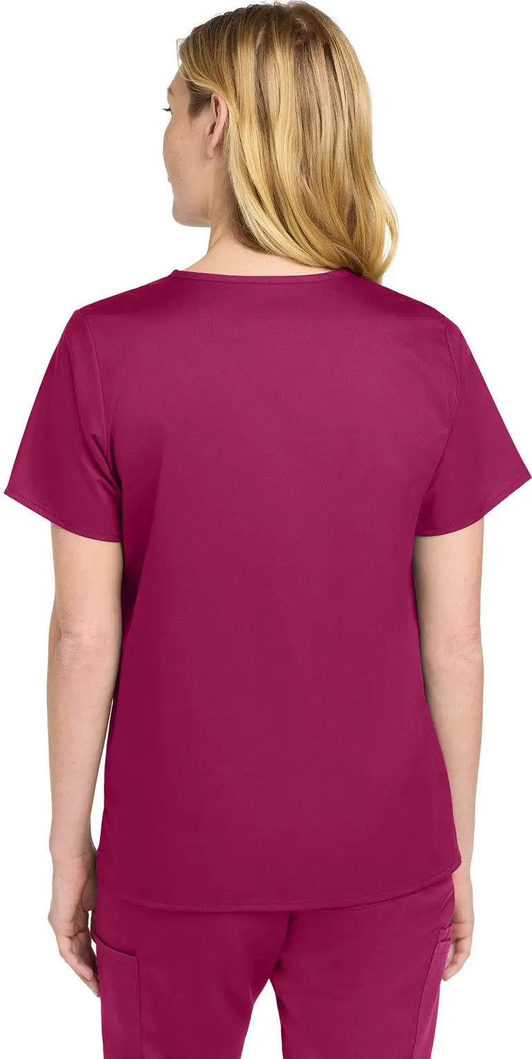 Wink Ww4760 Women’s Workflex Mock Wrap Top - Wine