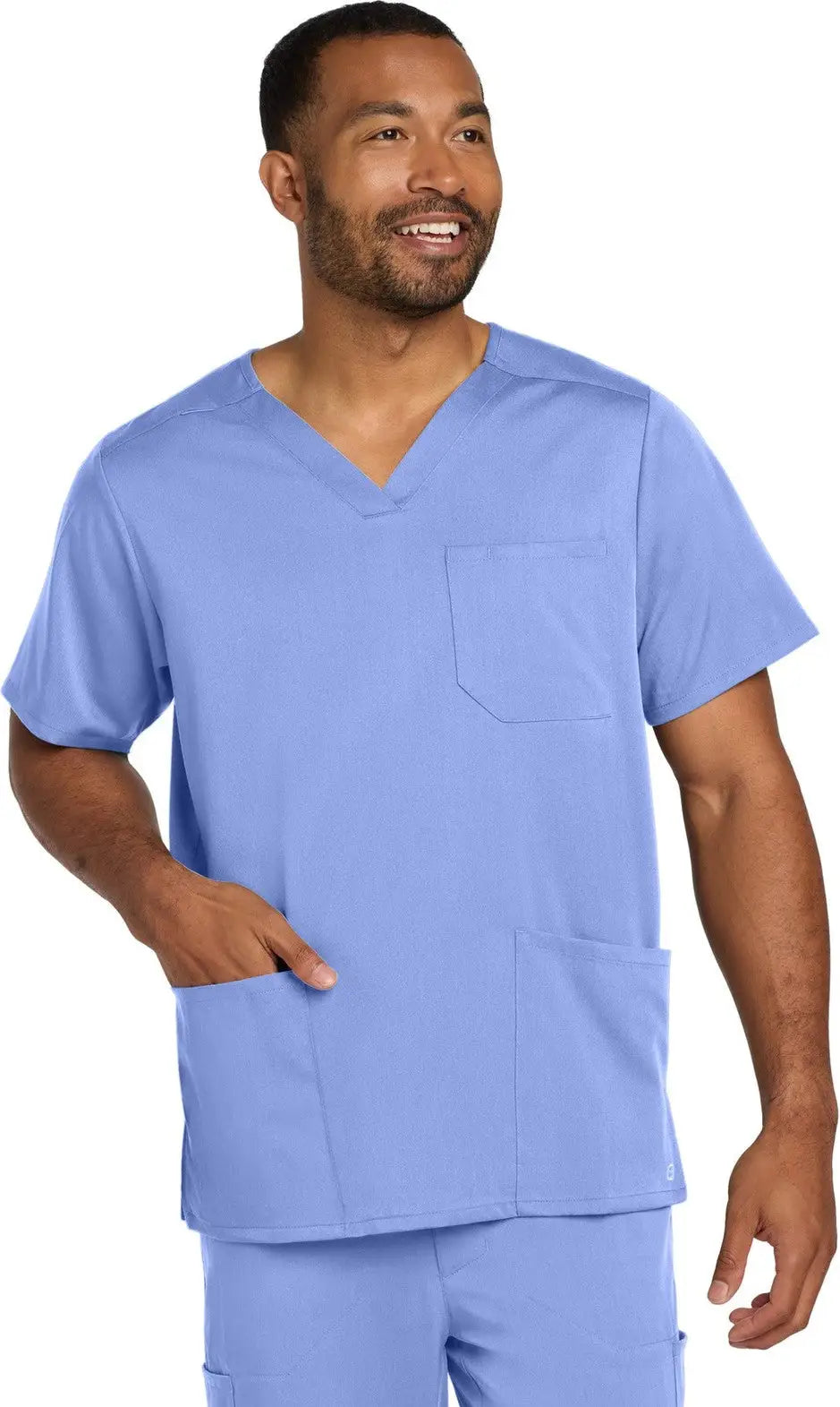 Wink Ww5068 Men’s Premiere Flex V-neck Top - Ceil Blue - Adult Xs