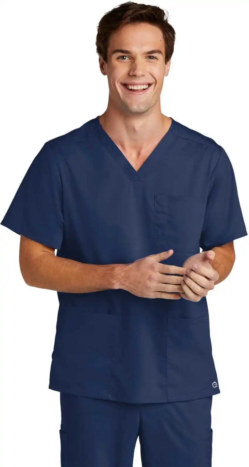 Wink Ww5068 Men’s Premiere Flex V-neck Top - Navy