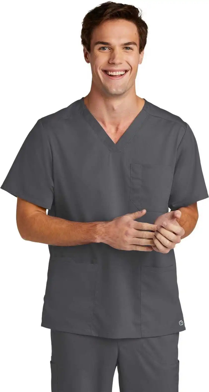 Wink Ww5068 Men’s Premiere Flex v Neck Top Pewter