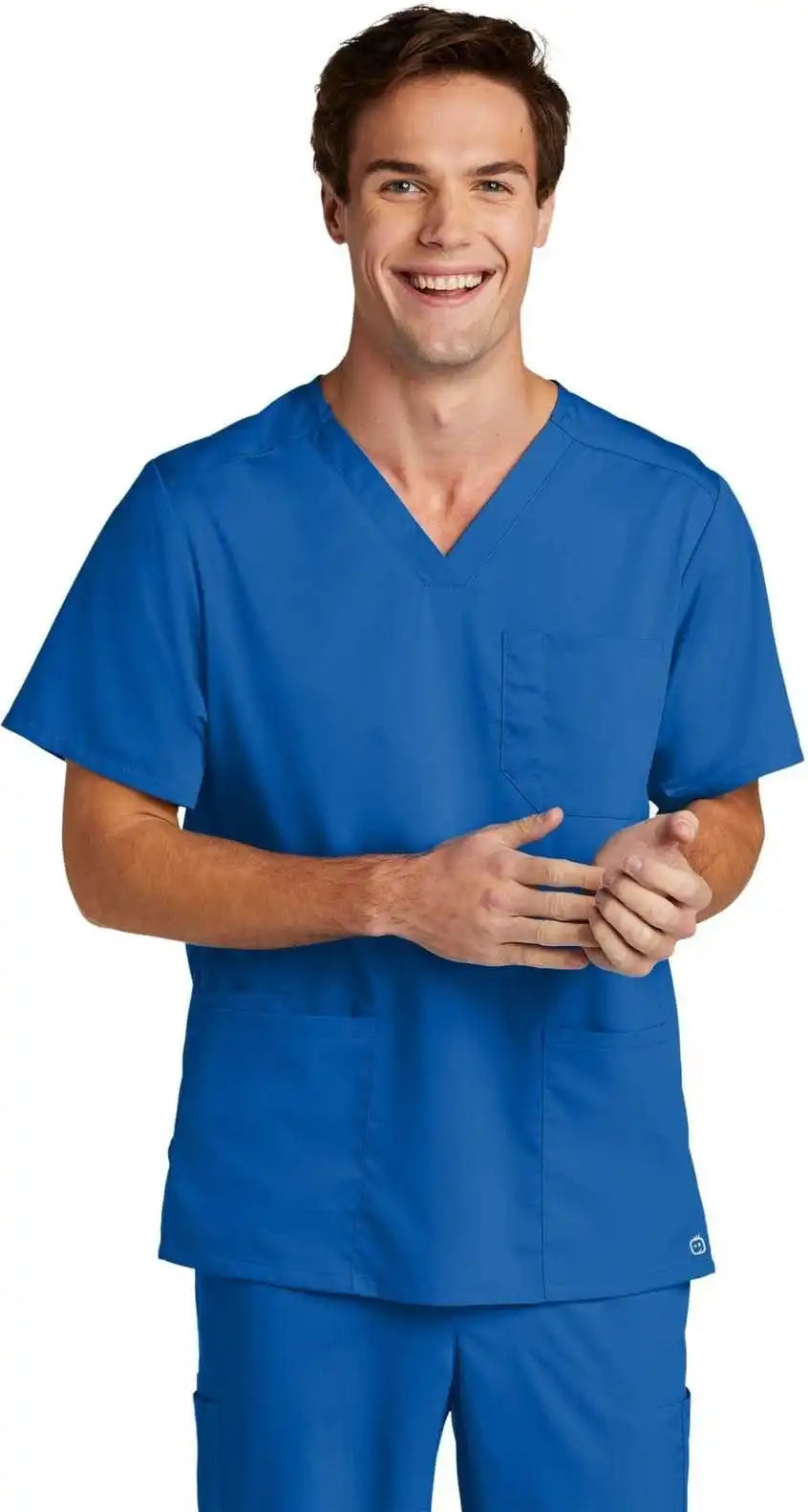 Wink Ww5068 Men’s Premiere Flex V-neck Top - Royal