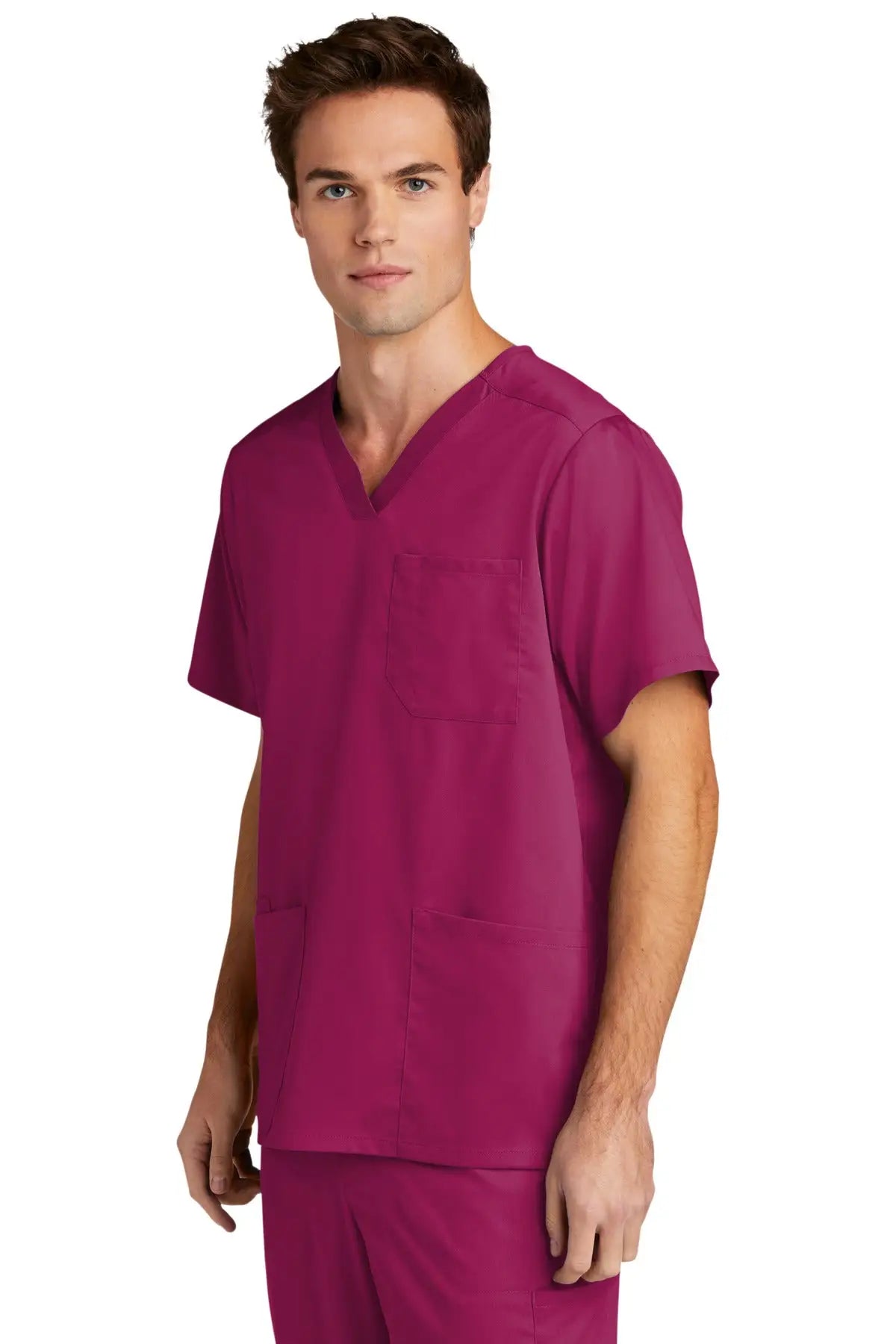 Wink Ww5068 Men’s Premiere Flex V-neck Top - Wine