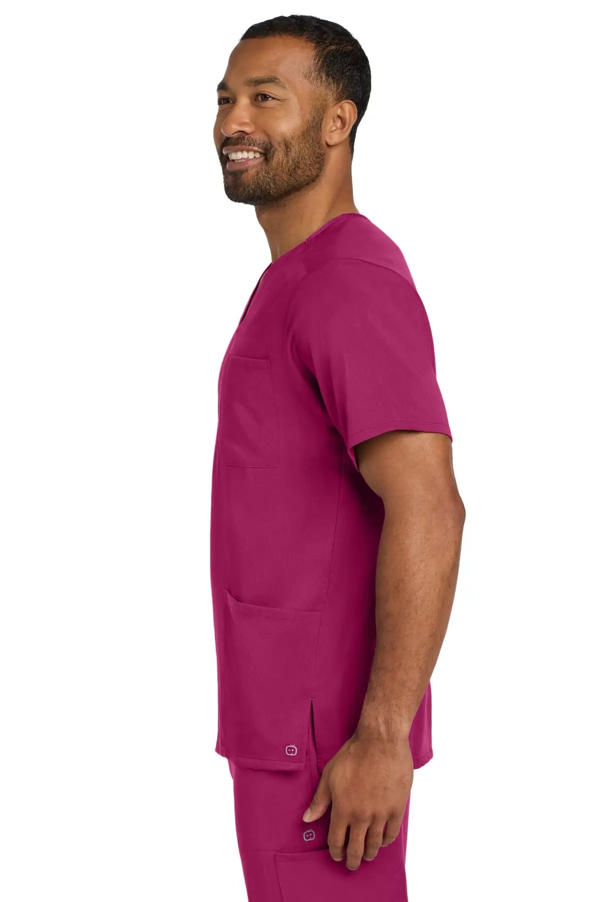 Wink Ww5068 Men’s Premiere Flex V-neck Top - Wine
