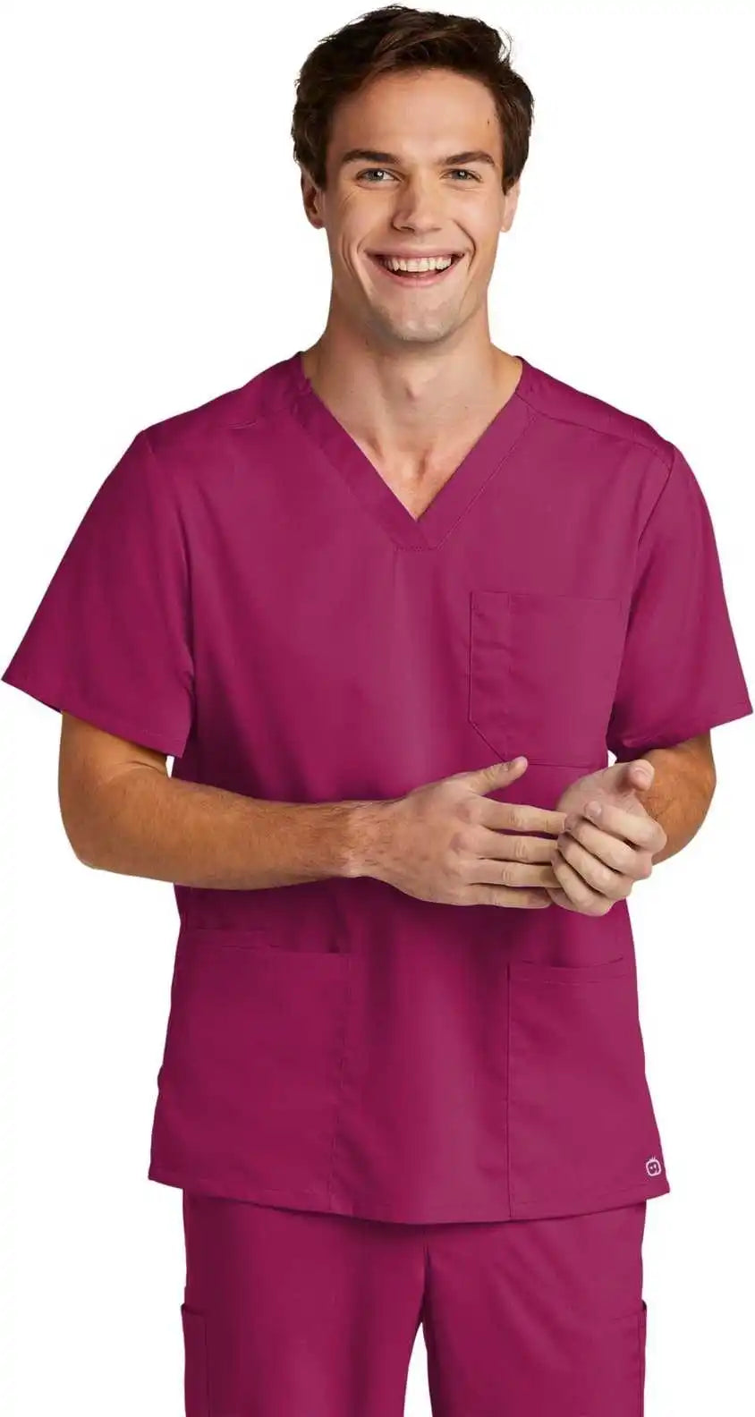 Wink Ww5068 Men’s Premiere Flex V-neck Top - Wine