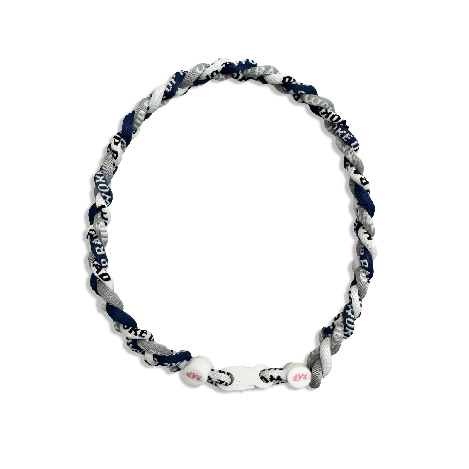 Woke Up Rad 18’’ Braided Rope Necklace (grey/white/navy)