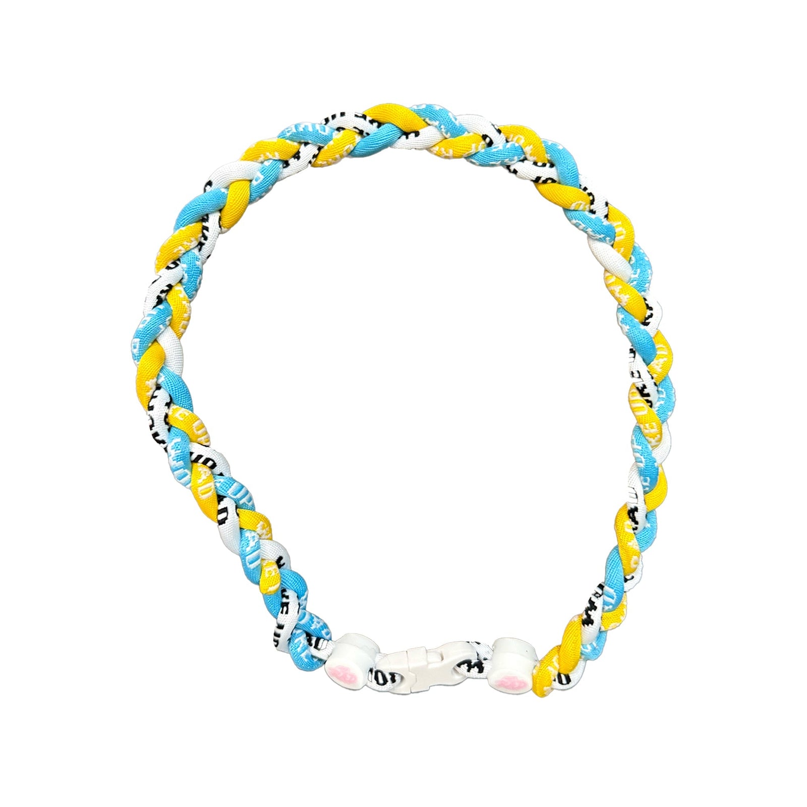 Woke Up Rad 18’’ Braided Rope Necklace (light Blue/yellow/white)