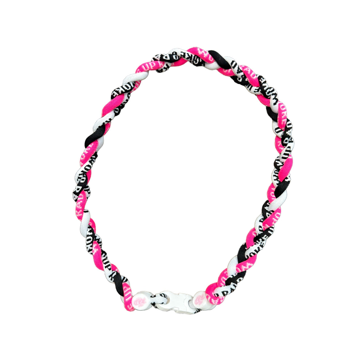 Woke Up Rad 18’’ Braided Rope Necklace (pink/black/white)