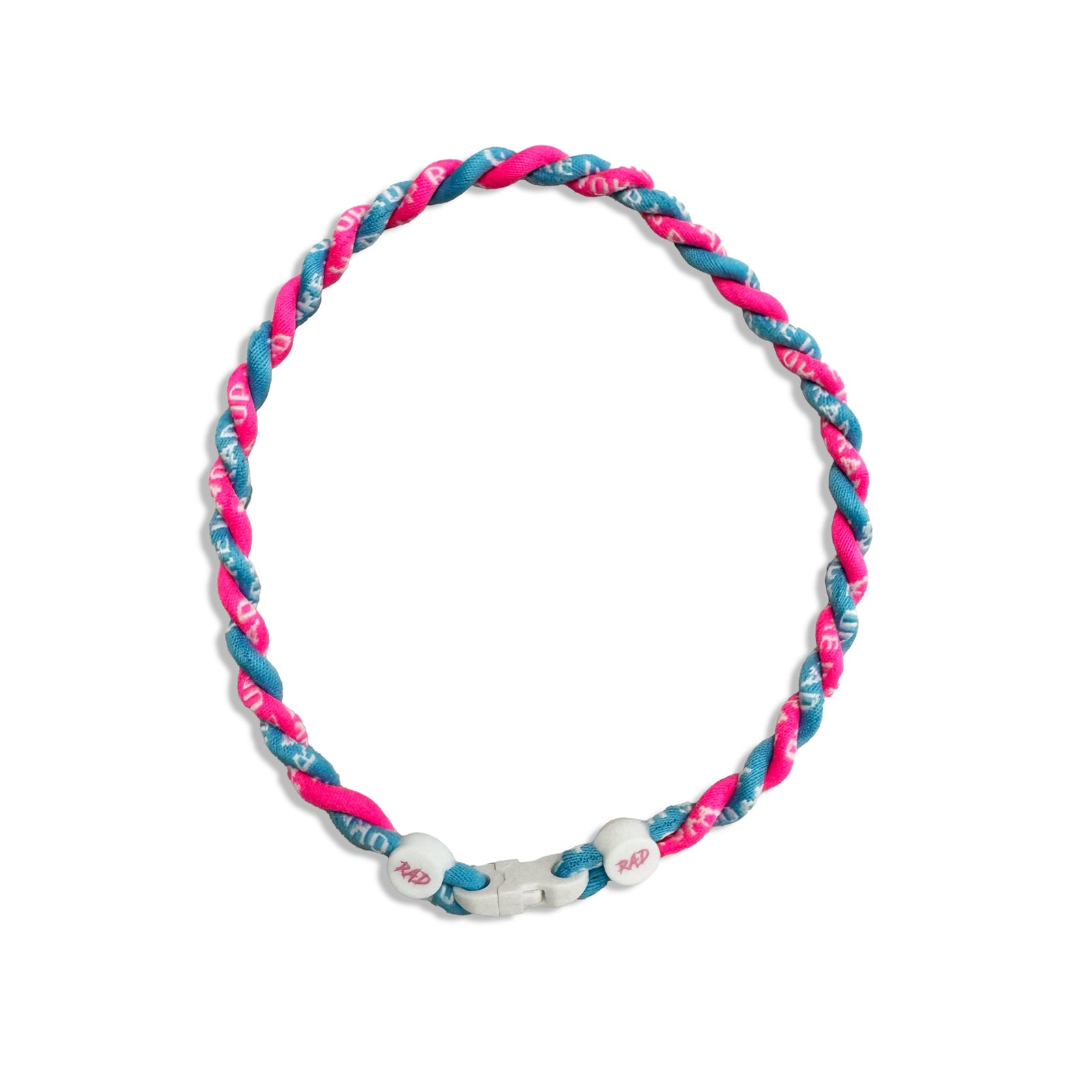 Woke Up Rad 18’’ Braided Rope Necklace (pink/blue)