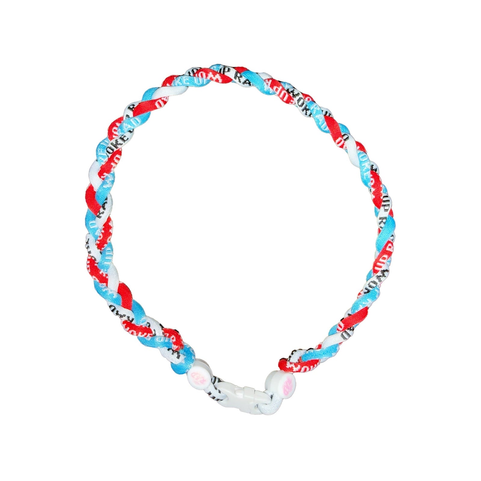 Woke Up Rad 18’’ Braided Rope Necklace (red/light Blue/white) - Red Blues / 18 Inch