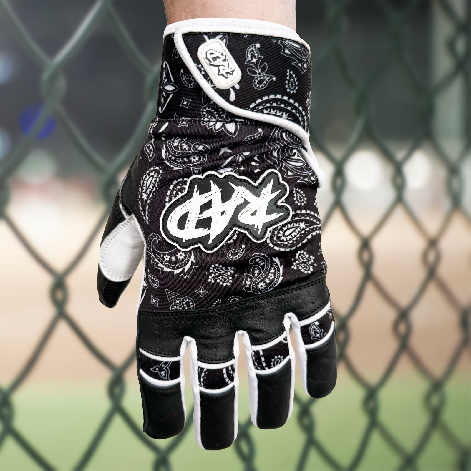 Woke Up Rad Batting Gloves - Bandana (black/white)