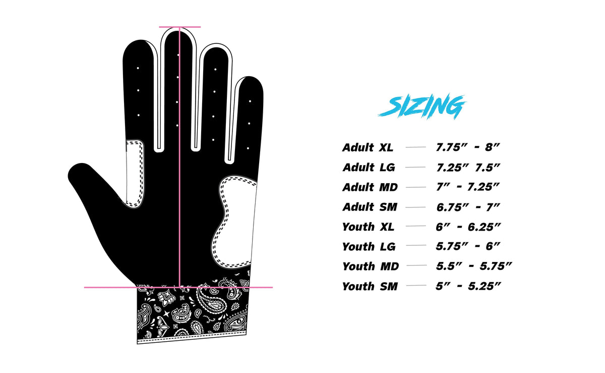 Woke Up Rad Batting Gloves - Bandana (black/white)