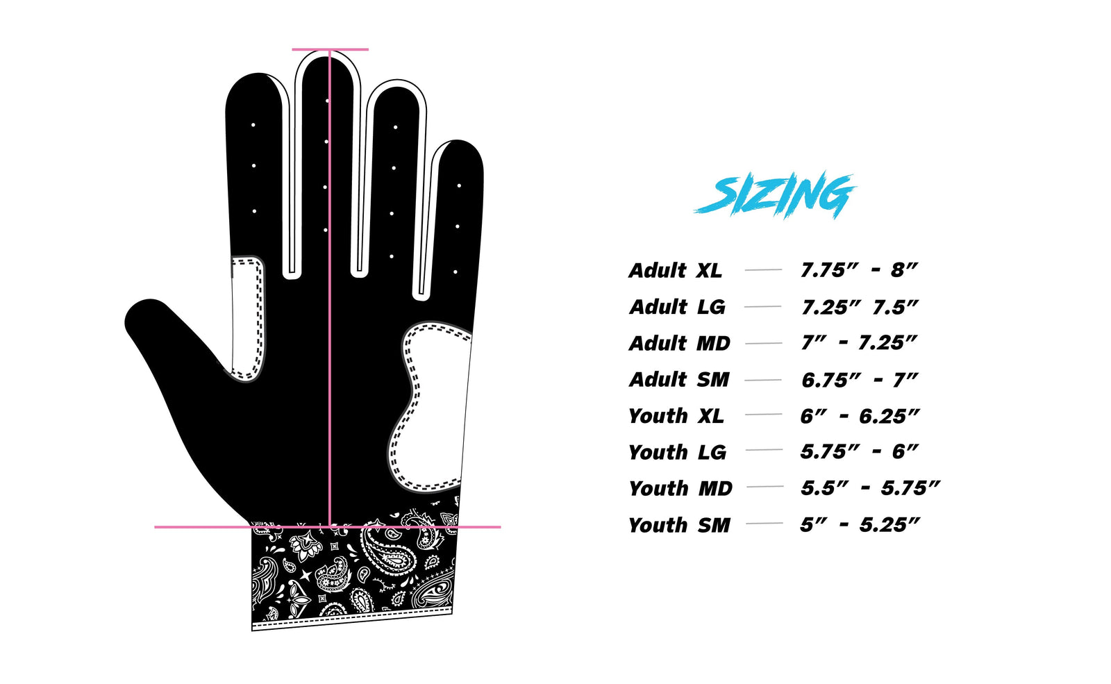 Woke Up Rad Batting Gloves - Bandana (black/white)