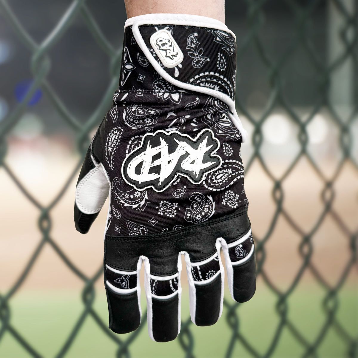 Woke Up Rad Batting Gloves - Bandana (black/white)
