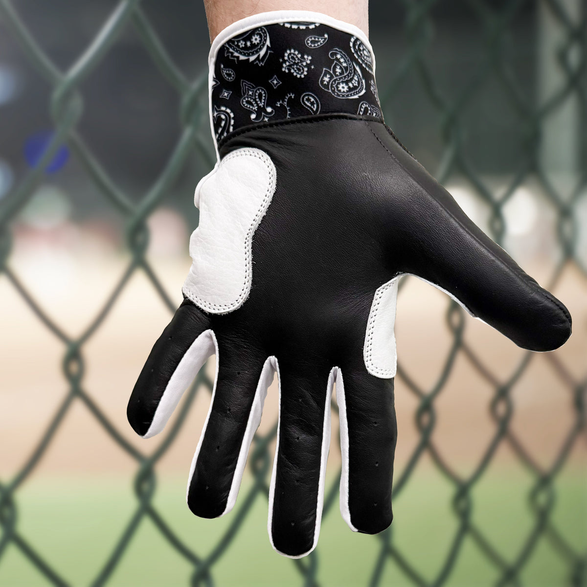 Woke Up Rad Batting Gloves - Bandana (black/white)