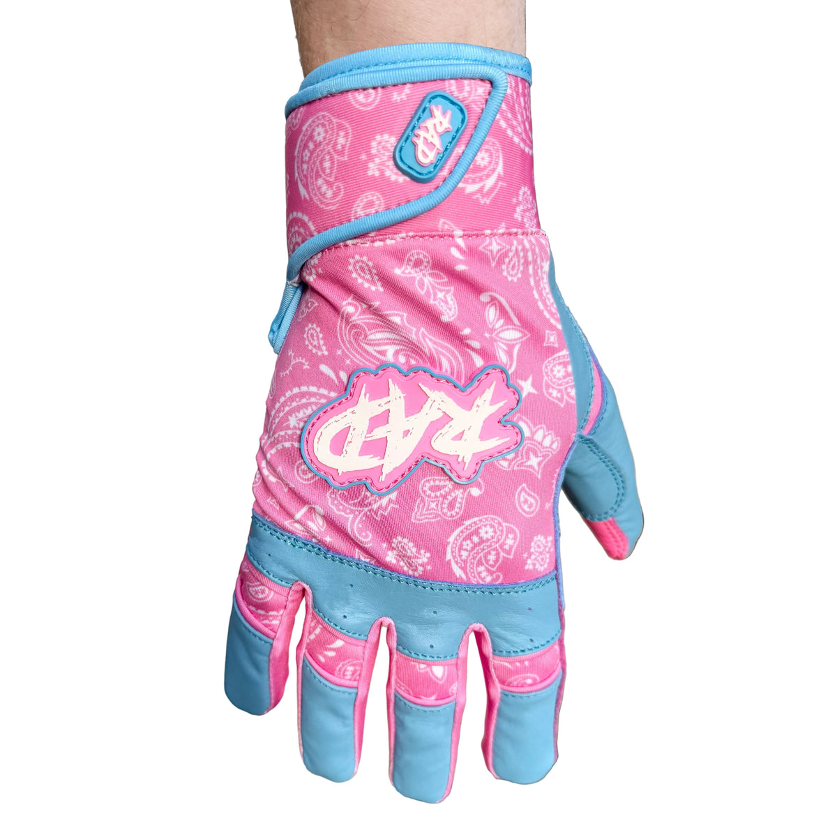 Woke Up Rad Batting Gloves - Bandana (pink Blue)