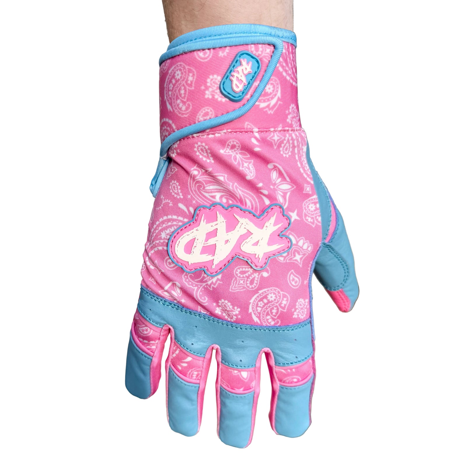 Woke Up Rad Batting Gloves - Bandana (pink Blue)