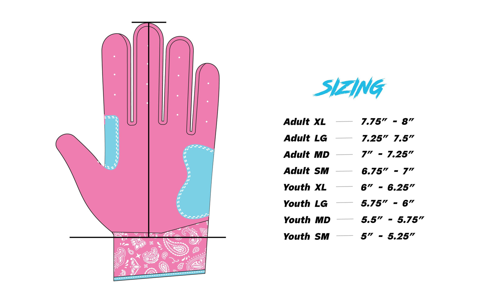 Woke Up Rad Batting Gloves - Bandana (short Cuff)