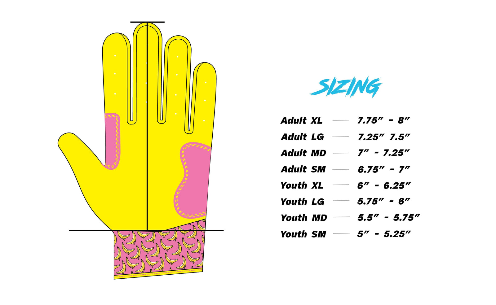 Woke Up Rad Batting Gloves - Drippy Nanas (short Cuff)