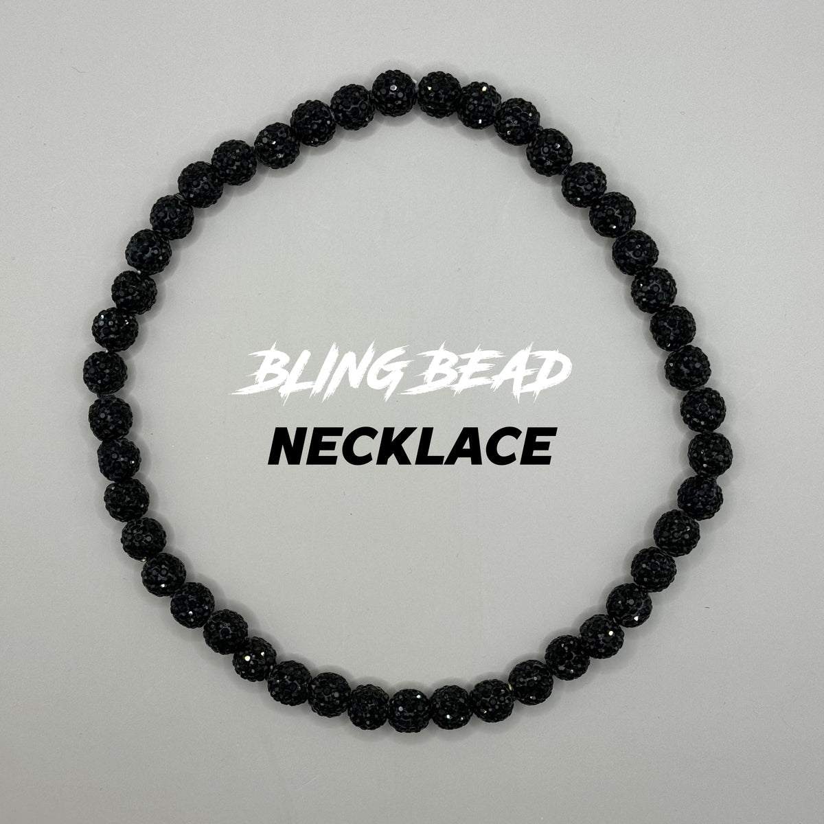 Woke Up Rad Bling Bead Necklace (all Blacks) - 18 Inch