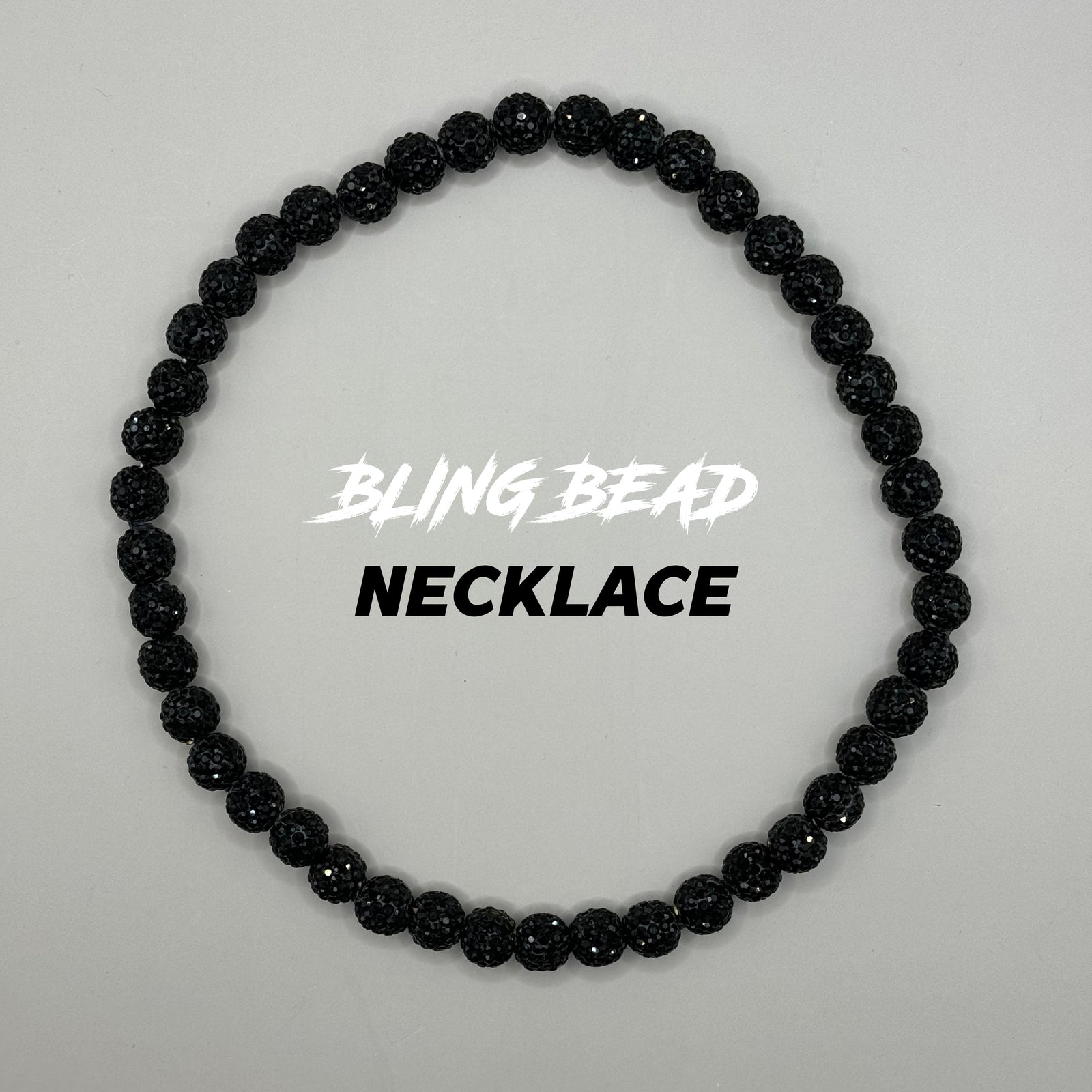 Woke Up Rad Bling Bead Necklace (all Blacks) - 18 Inch